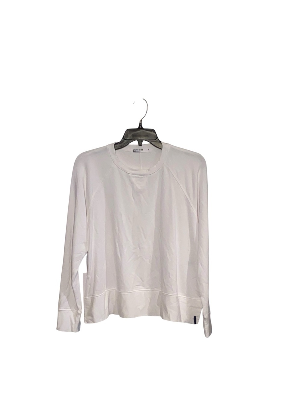 White Long-Sleeve Crewneck Top by Vince